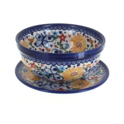 Blue Rose Polish Pottery 454-195 Vena Berry Bowl With Saucer -Blue Rose Pottery Store GUEST 273c4683 1c6c 477f a3fa 3ac4bebf5eb4