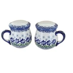 Blue Rose Polish Pottery S138 Manufaktura Salt & Pepper Shakers With Handles -Blue Rose Pottery Store GUEST 27941eb6 84cd 47bb 84b6 a19f31ea8aa9
