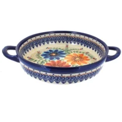 Blue Rose Polish Pottery 152 Vena Small Round Baker With Handles -Blue Rose Pottery Store GUEST 27ce5778 11c9 4a7d 9e89 26139ed11bf4