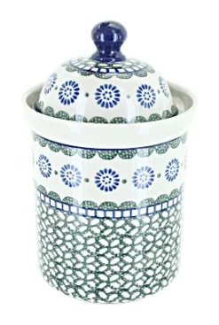 Blue Rose Polish Pottery 491 Ceramika Small Canister -Blue Rose Pottery Store GUEST 29bc2630 fb68 4f0d 8b38 1faa9719e255
