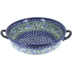 Blue Rose Polish Pottery 1455 Zaklady Round Casserole With Handles -Blue Rose Pottery Store GUEST 2ae169d7 3a2c 426c 89f0 ecc9a1f93097