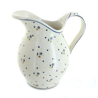 Blue Rose Polish Pottery 1160 Zaklady Pitcher 6 Blue Rose Polish Pottery 1160 Zaklady Pitcher - Image 4