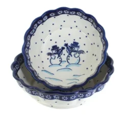 Blue Rose Polish Pottery 1278-79 Zaklady Scallop Serving Bowl Set -Blue Rose Pottery Store GUEST 2b417e94 8efb 4b34 93b3 d9b55402b497