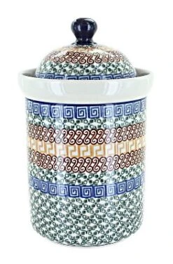 Blue Rose Polish Pottery 493 Ceramika Large Canister -Blue Rose Pottery Store GUEST 2baaa048 105a 4a4f 8d39 1e72c14a1789
