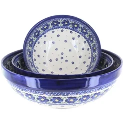 Blue Rose Polish Pottery 1400 Vena 3 Piece Serving Bowl Set -Blue Rose Pottery Store GUEST 2c7eb45f cd83 4f00 bd43 ac124e73d9a5