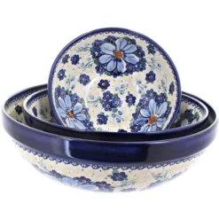 Blue Rose Polish Pottery 1400 Vena 3 Piece Serving Bowl Set -Blue Rose Pottery Store GUEST 2da9ee08 3ed8 481c 8c04 bb976b0e0aab