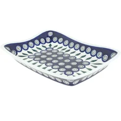 Blue Rose Polish Pottery 1935 Zaklady Large Rectangular Tray -Blue Rose Pottery Store GUEST 2e2273b3 6450 4c63 a53b 95ac032557a5