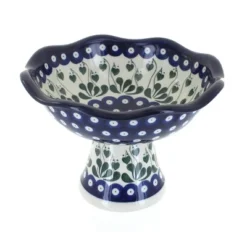 Blue Rose Polish Pottery 660 Ceramika Artystyczna Small Pedestal Dish