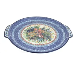 Blue Rose Polish Pottery 151 Ceramika Artystyczna Round Serving Tray With Handles -Blue Rose Pottery Store GUEST 2f9d71ef 17f1 4c03 955a 2cfa5cc28989