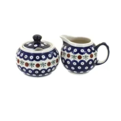 Blue Rose Polish Pottery 694-711 Zaklady Cream & Sugar Set