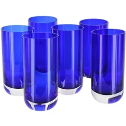 Blue Rose Polish Pottery 12oz. Cobalt Water Glass - Set Of 6