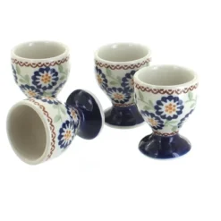 Blue Rose Polish Pottery J050-4 Manufaktura Egg Cup Set -Blue Rose Pottery Store GUEST 32306cc2 4f9d 4c55 a64c 58e8fc44596a
