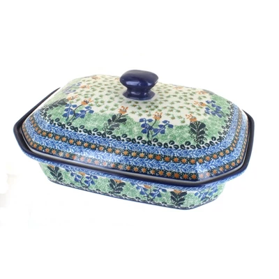 Blue Rose Polish Pottery 665 Ceramika Artystyczna Large Covered Baking Dish 10 Blue Rose Polish Pottery 665 Ceramika Artystyczna Large Covered Baking Dish - Image 8