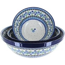 Blue Rose Polish Pottery 1400 Ceramika 3 Piece Serving Bowl Set -Blue Rose Pottery Store GUEST 3287abff 2457 4b7b 9f95 48c17e4b01c1