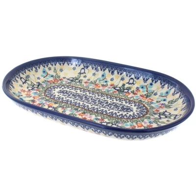 Blue Rose Polish Pottery 117 Vena Medium Dish 4 Blue Rose Polish Pottery 117 Vena Medium Dish - Image 2