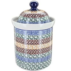 Blue Rose Polish Pottery 491 Ceramika Small Canister -Blue Rose Pottery Store GUEST 33fd5264 680d 4dc0 a357 97e2a9e1897b