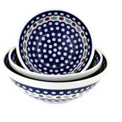 Blue Rose Polish Pottery 1400- Zaklady 3 Piece Serving Bowl Set 9 Blue Rose Polish Pottery 1400- Zaklady 3 Piece Serving Bowl Set -Blue Rose Pottery Store GUEST 34406b84 ee59 43b1 b754 fcbf23346cd4