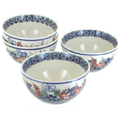 Blue Rose Polish Pottery 71-4 Vena Dessert Bowl Set -Blue Rose Pottery Store GUEST 34494d7f ae5b 428e b568 1732ea97472f