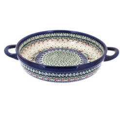 Blue Rose Polish Pottery 152 Vena Small Round Baker With Handles -Blue Rose Pottery Store GUEST 3572a647 5ff5 4257 8adb 1871060b83db