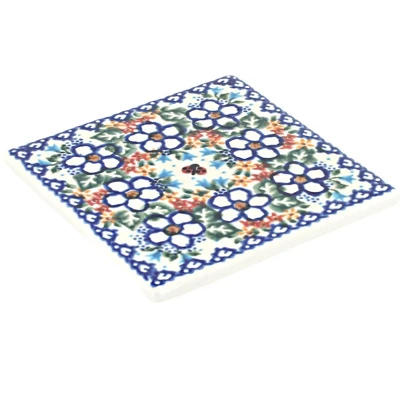 Blue Rose Polish Pottery 282 Vena Tile 10 Blue Rose Polish Pottery 282 Vena Tile - Image 8