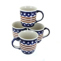 Blue Rose Polish Pottery 1800 Zaklady 4PC Mug Set -Blue Rose Pottery Store GUEST 372cb4bd c392 4414 b10d 53dd213fb4b0
