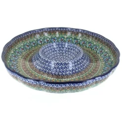 Blue Rose Polish Pottery A23 Ceramika Artystyczna Chip & Dip Plate -Blue Rose Pottery Store GUEST 37859e2b 17b0 4476 b58e 48880c03f7a9