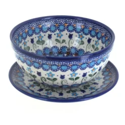 Blue Rose Polish Pottery 454-195 Vena Berry Bowl With Saucer -Blue Rose Pottery Store GUEST 3820e2d7 5a3c 46bf b3ab 928b595f2df5
