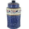 Blue Rose Polish Pottery P177 Manufaktura Large Canister With Seals