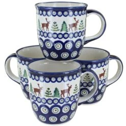Blue Rose Polish Pottery 1800 Zaklady 4PC Mug Set -Blue Rose Pottery Store GUEST 38471429 ee50 4103 99b4 a89bd67f20af