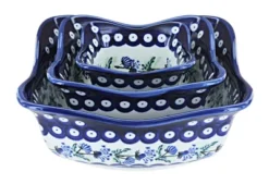 Blue Rose Polish Pottery 193012 Zaklady Square Scallop Bowl Set -Blue Rose Pottery Store GUEST 38d2f579 b702 496b acc3 20107aa287dc