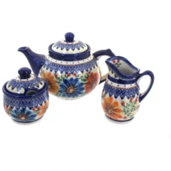 Blue Rose Polish Pottery 1700 Vena 3 Piece Tea Set -Blue Rose Pottery Store GUEST 3a838833 1ca7 405a bf5a 04db95a38928