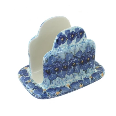 Blue Rose Polish Pottery 487 Ceramika Artystyczna Napkin Holder 18 Blue Rose Polish Pottery 487 Ceramika Artystyczna Napkin Holder - Image 16