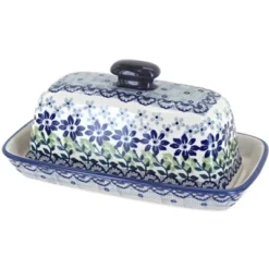 Blue Rose Polish Pottery M074 Manufaktura Butter DIsh -Blue Rose Pottery Store GUEST 3f44b48b 5ba9 4525 95f3 753e1f3f64cf