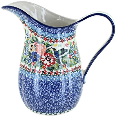 Blue Rose Polish Pottery B35 Ceramika Artystyczna Pitcher 5 Blue Rose Polish Pottery B35 Ceramika Artystyczna Pitcher - Image 3