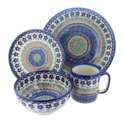 Blue Rose Polish Pottery Vena Dinnerware (4 PC) -Blue Rose Pottery Store GUEST 4169db4f 11c1 4489 9a93 b11f2e7bd1b7 1