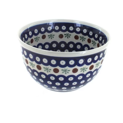 Blue Rose Polish Pottery 984 Zaklady Small Mixing Bowl 6 Blue Rose Polish Pottery 984 Zaklady Small Mixing Bowl - Image 4