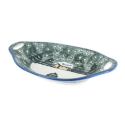 Blue Rose Polish Pottery 13G WR Unikat Oval Dish With Handles -Blue Rose Pottery Store GUEST 43c20cde 7fef 46df aec1 c689609b3368