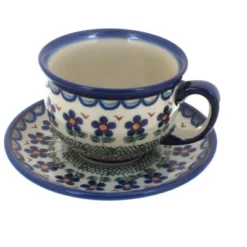 Blue Rose Polish Pottery 33 Vena Cup & Saucer -Blue Rose Pottery Store GUEST 46b746a7 cc5a 4ea3 9f03 7e2d4ccc8230