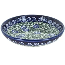 Blue Rose Polish Pottery 1951 Zaklady Medium Shallow Dish