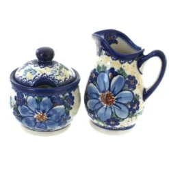 Blue Rose Polish Pottery 1583 Vena Cream & Sugar Set -Blue Rose Pottery Store GUEST 47866c4a 5605 4822 b40e 6dca4b5b2343