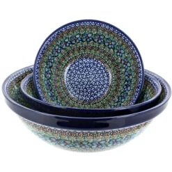 Blue Rose Polish Pottery 1400 Ceramika 3 Piece Serving Bowl Set -Blue Rose Pottery Store GUEST 4789d951 608a 4669 a48b f3da5244e2d7