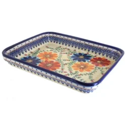 Blue Rose Polish Pottery 150 Vena Medium Rectangular Baker -Blue Rose Pottery Store GUEST 478a92a7 d830 4286 9683 bce678650749
