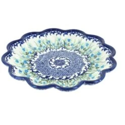 Blue Rose Polish Pottery 130 Vena Egg Plate -Blue Rose Pottery Store GUEST 480d42be 655c 42e0 842f 9f53c0330d14