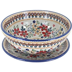 Blue Rose Polish Pottery M076 Manufaktura Berry Bowl With Plate -Blue Rose Pottery Store GUEST 49891333 f025 4900 936d a288df152407