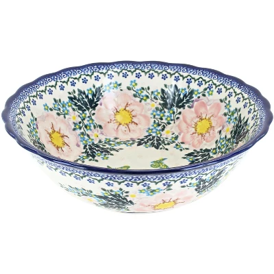 Blue Rose Polish Pottery 204 Vena Large Serving Bowl 4 Blue Rose Polish Pottery 204 Vena Large Serving Bowl - Image 2