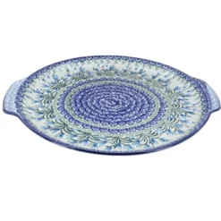 Blue Rose Polish Pottery 151 Ceramika Artystyczna Round Serving Tray With Handles -Blue Rose Pottery Store GUEST 4ecd2fa1 8a0c 460d 84ca 5341aa53856c