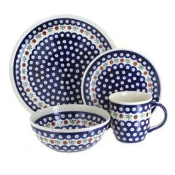 Blue Rose Polish Pottery Zaklady Dinnerware (4 PC) -Blue Rose Pottery Store GUEST 4ed157d4 ffcb 4b70 b3af c683a1097e05