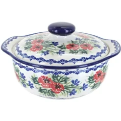 Blue Rose Polish Pottery 41C WR Unikat Round Covered Baker -Blue Rose Pottery Store GUEST 4fd7d600 930b 4d2b 90d1 5def3928442e