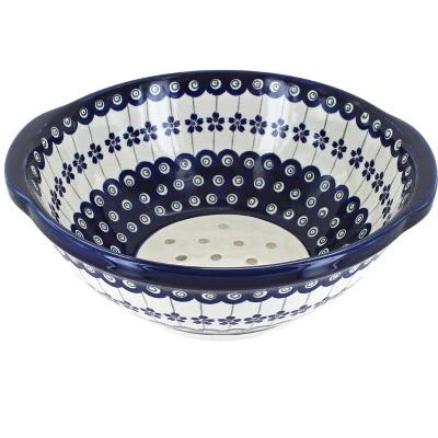 Blue Rose Polish Pottery 1183-Zaklady Colander 5 Blue Rose Polish Pottery 1183-Zaklady Colander - Image 3