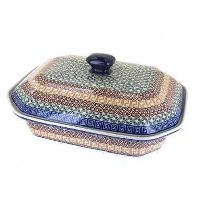 Blue Rose Polish Pottery 665 Ceramika Artystyczna Large Covered Baking Dish 5 Blue Rose Polish Pottery 665 Ceramika Artystyczna Large Covered Baking Dish - Image 3
